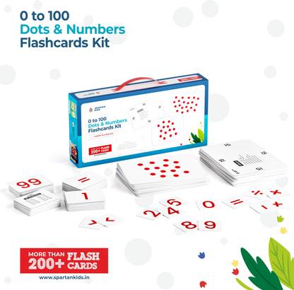 spartan kids 0 to 100 Dots & Number Flash cards Kit | A4 Size Dot & Maths Symbols Cards | Numbers & Maths Symbol Cards | Dot Cards for Babies | Early Learning material | More Than 200+ Flash cards For Kids