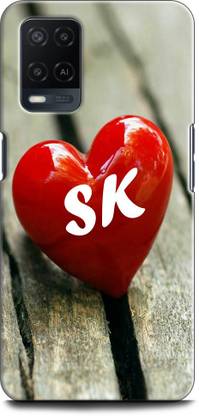 इंडिक्राफ्ट बैक कवर OPPO A54, CPH2239 S K, S LOVES K, NAME, LETTER, ALPHABET, SK LOVE, HART, BLUE के लिए