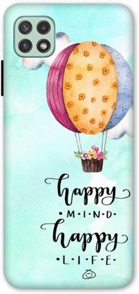 NDCOM Back Cover for Samsung Galaxy A22 5G Happy Mind Happy Life Printed