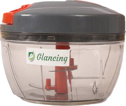 Glancing Vegetable Onion Chopper, Manual Pull Food Chopper, Hand Chopper Manual Food Processor Quick Hand Crusher Pull String to Slice Vegetables, Onions, Garlic, Nuts, Tomato, Meat in Seconds with Dishwasher-safe Vegetable Chopper