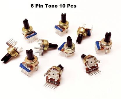 ERHIndia (Pack of 10 pcs) 100k Volume Control Variable Resistor Potentiometer 100 k 6 pin Controller for Amplifier Kits, Home Theater, and other Applications Electronic Components Electronic Hobby Kit