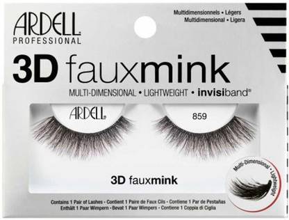Ardell 3D FAUX MINK 859 BLACK - 70482 + Duo Clear Glue 1g Pack of 2 Number of piece 1