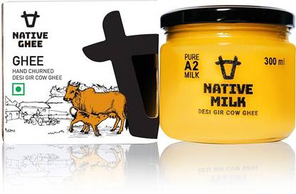 NATIVE MILK Pure A2 Cow Ghee With A2 Milk Protein,Vedic Bilona Method,No Added Preservatives Glass Bottle