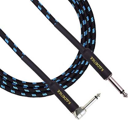 KADENCE Guitar Cable 16.5ft(5MTR) Electric Instrument Cable Bass AMP Cord for Electric Guitar, Bass Guitar, Electric Mandolin, Pro Audio (Right Angle to Straight) TRS 6.3mm jack/Jack 90o Single Angled TRS Patch Cable