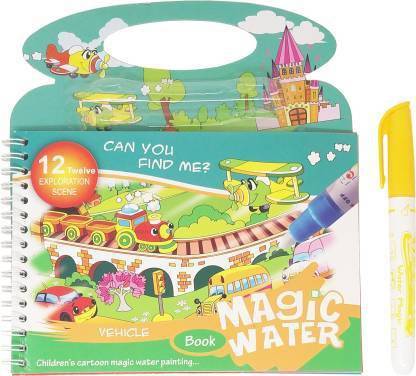 KRH STORE Reusable Magic Water Painting Book Magic Doodle Pen ...