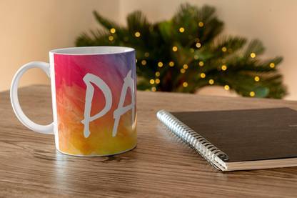 BM SALES mug of pari text on mug design print on mug (capacity-325ml) and size (hight-9.6cm and length-12cm) Ceramic Coffee Mug