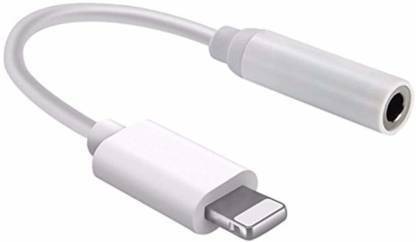 ENMORA White White Lightning to 3.5 mm Jack Audio Connector, Noise Cancelling Headphones Audio Adapter Phone Converter (MAC OS, I OS) Phone Converter (ios) Phone Converter