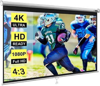 skybright Wall Type No Autolock Pull Down Projection Screen Projector Screen (Width 182.88 cm x 121.92 cm Height)