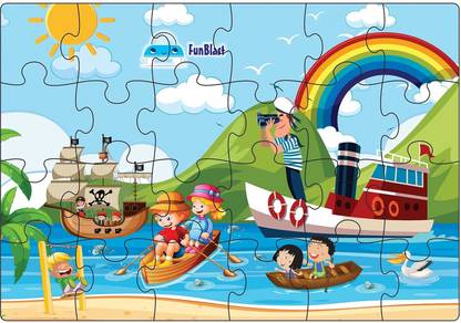 FunBlast Waterway Navigation Jigsaw Puzzle for Kids – Kids Jigsaw Puzzle for Kids, Boys, Girls