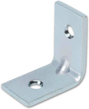 IMPEX L shape Wall Shelf Angle Bracket for Reinforcing Chairs/Tables - Shelf Bracket Wall Bracket Zinc Plated L Shape Bracket for Solid Shelf Support Joint Right Corner Brace (20 X 20 MM) 20 MM x 20 MM Shelf Bracket