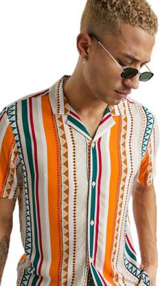 Men Color Block Casual Multicolor Shirt