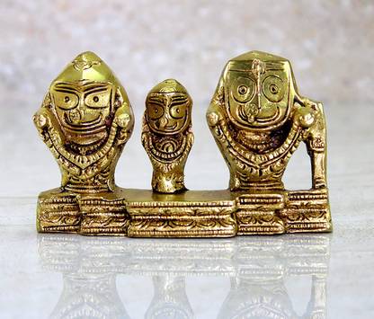 eSplanade Brass Lord Puri Jagannath, Balaram and Subhadra maa Idol for Decor Idol Murti Statue - 2.75 inches Decorative Showpiece  -  2.75 cm