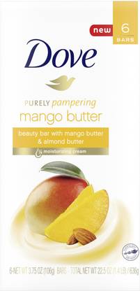 DOVE PURELY PAMPERING MANGO BUTTER BEAUTY BAR SOAP 106 GM PACK OF 6