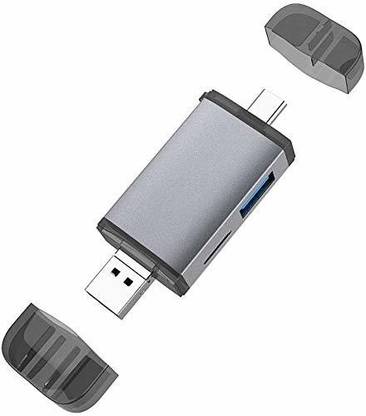 LipiWorld SD Card Reader USB Type C, USB 3.0 and Micro USB OTG Memory Card Adapter Portable 1 Slots for TF, SD, Micro SD, SDXC, SDHC, MMC, RS-MMC, Micro SDXC USB 3.0 & USB C & Micro USB TYPE C Card Reader Card Reader