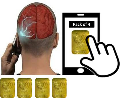 Clickfly Anti Radiation Gold Patch/Chip/Sticker for all type of electronic devices (Pack of 4) Anti-Radiation Sticker