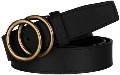 Women Black Artificial Leather Belt