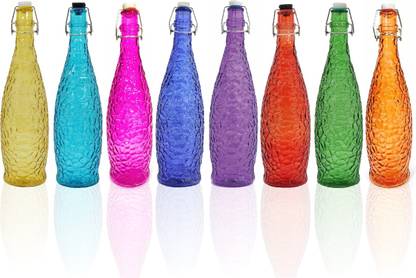 pb Papyrusbolsys Crack Glass Bottles, Multicolor, Set of 8 Bottles 1000 ml Bottle