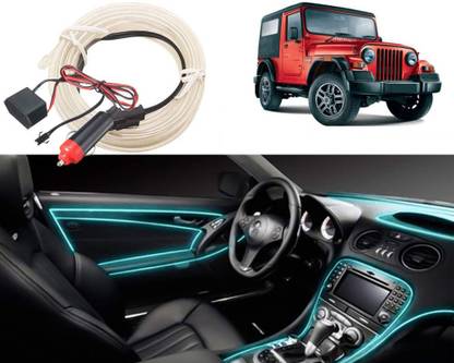 FINCOSTA DL:281- 5Mtr Car Light Ice Blue EL Wire Car Interior Ambient Light for Thar Car Fancy Lights