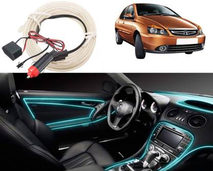 FINCOSTA DL:444- 5Mtr Car Light Ice Blue EL Wire Interior Ambient Light for Indigo CS Car Fancy Lights