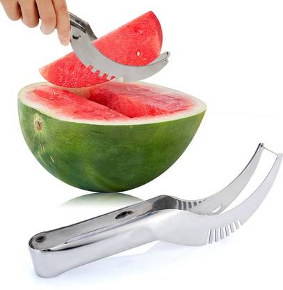 Shoply Watermelon Slicer Stainless Steel Watermelon Cutter Corer Server Fast Melon Fruit Slicer Knife Cutting Tools Kitchen Accessories Watermelon Slicer