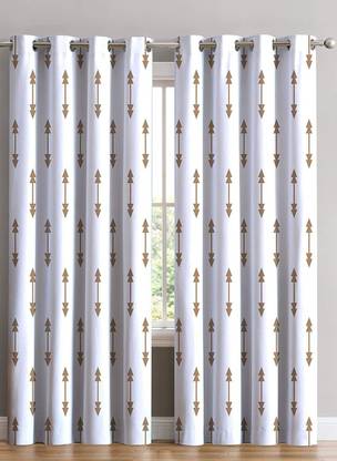 Vmd 154 cm (5 ft) Polyester Room Darkening Window Curtain (Pack Of 2)