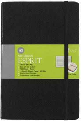 Viva Global Viva Esprit Journal Notebook 192 Pages 70 GSM Hardbound Cover A5 Notebook Ruled Pages 192 Pages