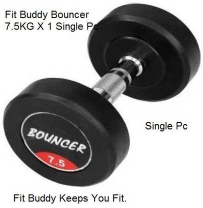 Fit Buddy 7.5KG X 1 High Quality Rubber Professional Bouncer Dumbbells Fixed Weight Dumbbell