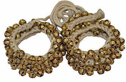 NEXTOMART Cotton String Ghungroos Ghungroo 50 Bell Pair 1.6 cm, Kathak Ghungru 50 Bells - Dancing Bells Anklets Ghungroo Bells