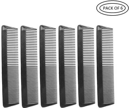 E-DUNIA 6 Pieces Hair Combs Set for Women and Men, Fine Dressing Comb (Black)