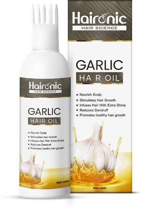 Haironic Hair Science Garlic Hair Oil for Control Dandruff, Control Hair Loss, Stimulate Hair Growth and 100 % Pure & Natural – 100ml Hair Oil