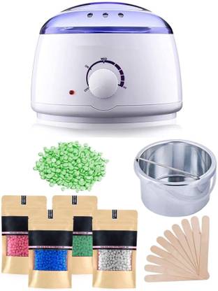 sellastic Hard Wax Warmer, Heater with Hair Removal Wax Beans(100 Grams) Wax