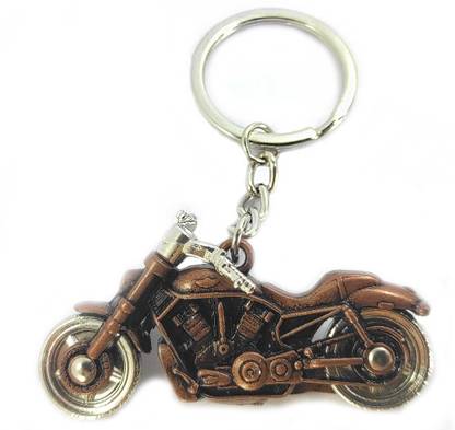 NSV Avenger Royal Enfield Cruiser Bike Metal Keychain With Rotating Wheels and Movable Handlebar Key Chain