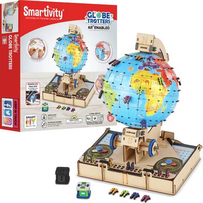 Smartivity Labs GLOBE Trotters Augmented Reality STEM Educational DIY Construction Toy Kit Easy Instructions Experiment Play Learn Science Free App for Kids age 7Y+