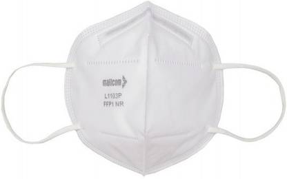 Mallcom Mallcom L1103P White Half Mask 4 Ply FFP1 Face Mask With Ear Loop, Pack of 10 L1103P White Half Mask 4 Ply FFP1 Face Mask With Ear Loop, Pack of 10