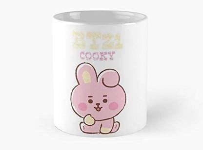 craft maniacs CM BT21 INNOCENT COOKY 350ML CERAMIC MUG FOR COFFEE/TEA | OFFICIALLY LICENSED BT21 MERCH Ceramic Coffee Mug
