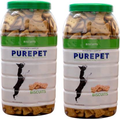 purepet Purepet 100% Vegeterian Biscuit,Dog Treats- Jar, 905g PACK OF 2 Vegetable 2 kg (2x1 kg) Wet Young Dog Food