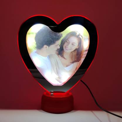 Art N Soul Magic Mirror Photo Frame In Red Heart Shape 5 inch Mirror