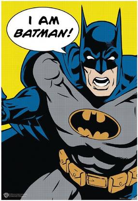 WB Official Licensed I am Batman Comic Poster A4 Paper Print