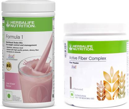Herbalife Nutrition FORMULA 1 ROSE & KHEER (500g) + ACTIVE FIBER COMPLEX (200g) Plant-Based Protein