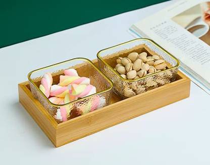GREEN KIVVI SERVING BOWLS WITH TRAY Bowl, Tray Serving Set