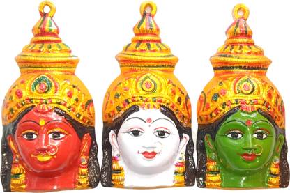 Epoojacart Nava Durga Faces (7 inches)- Nava Durga Devi Faces Decorative Showpiece  -  4 cm