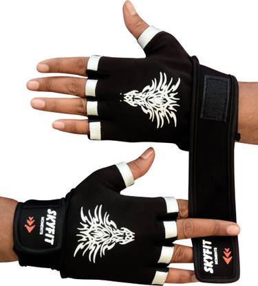 SKYFIT Comfortable Leather Padded Gym Sports Gloves Gym & Fitness Gloves