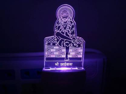 PZOZ 3D Amazing Sai Night Lamp(MultiColor) Night Lamp