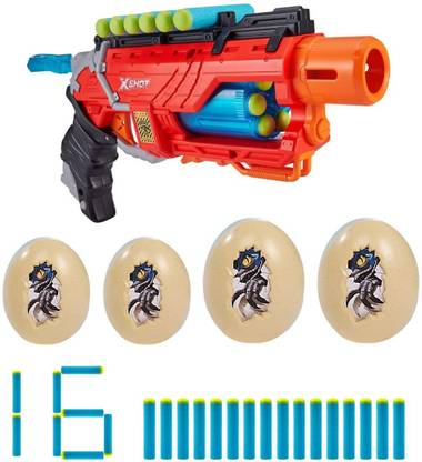 Zuru X-Shot Dino Attack Dino Striker Foam Dart Blaster (16 Darts, 4 Eggs) , 8Y+ Guns & Darts