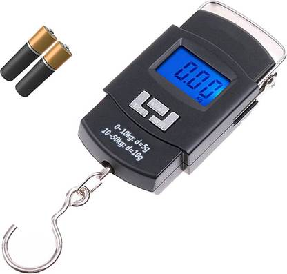 Glancing Electronic Weight Machine- Heavy Duty Portable Hook Weighing Machine Digital Type Manual Weight M/c 10 Kg-50Kg Temp Scale for Home, Kitchen, Traveling, L/53/UG Luggage Weighing Scale