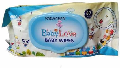 Vadhavan Baby Wipes - with Moisture Lock Flip-Top , Contains Aloe Vera & Vitmain E , pH balanced with No Parabens & Chlorine