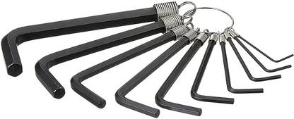 Fairmate Metric Hex Key Ring Set, Black Phosphate (Pack of 10 Pc) Allen Key Set