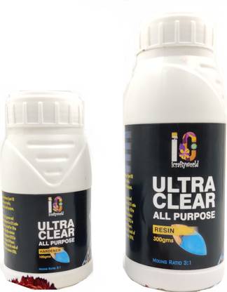ICRAFTYWORLD Ultra Clear Epoxy Resin ( 300 Gms) & Hardener (100 Gms)