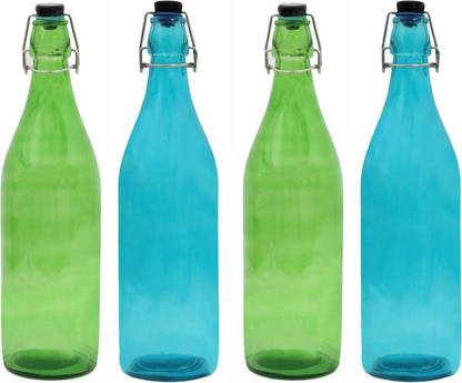 Virya Colorful Glass Bottle with Stopper for Oil/Vinegar/Beer Leak Proof Airtight Lid 500 ml Glass Bottle