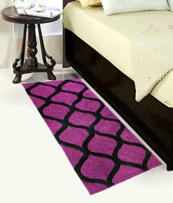 RM Handloom Purple, Black Polyester Runner